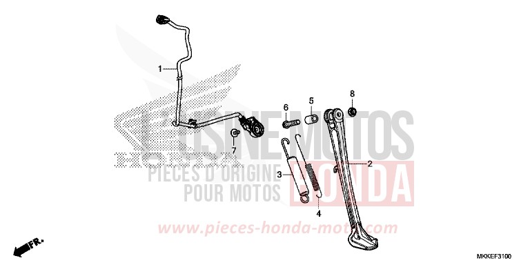 SEITENSTAENDER von Africa Twin GLINT WAVE BLUE METALLIC (B197X) von 2019